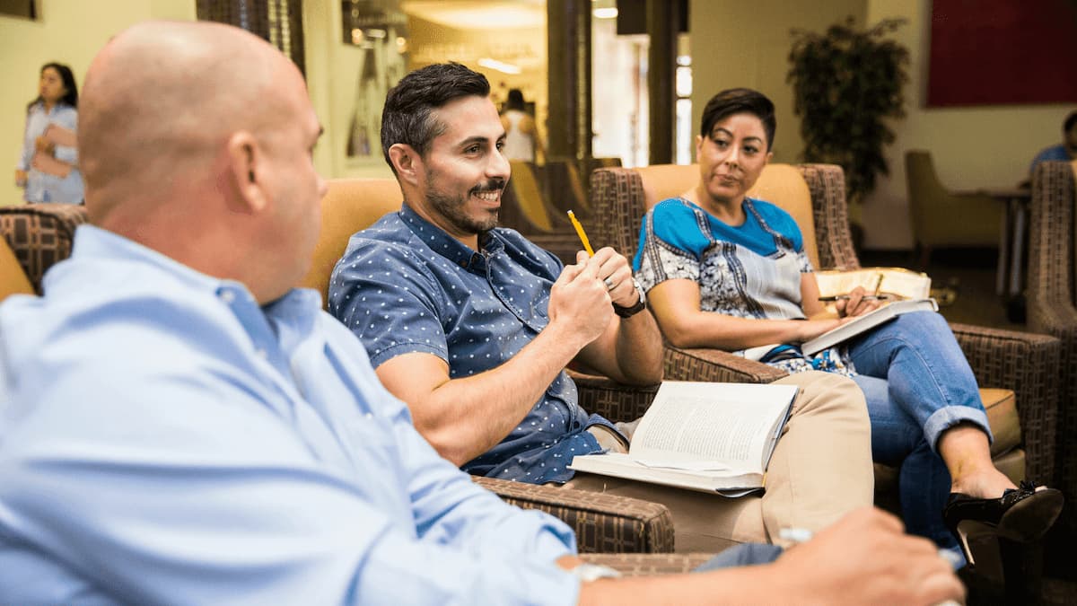 Students in a group discussion