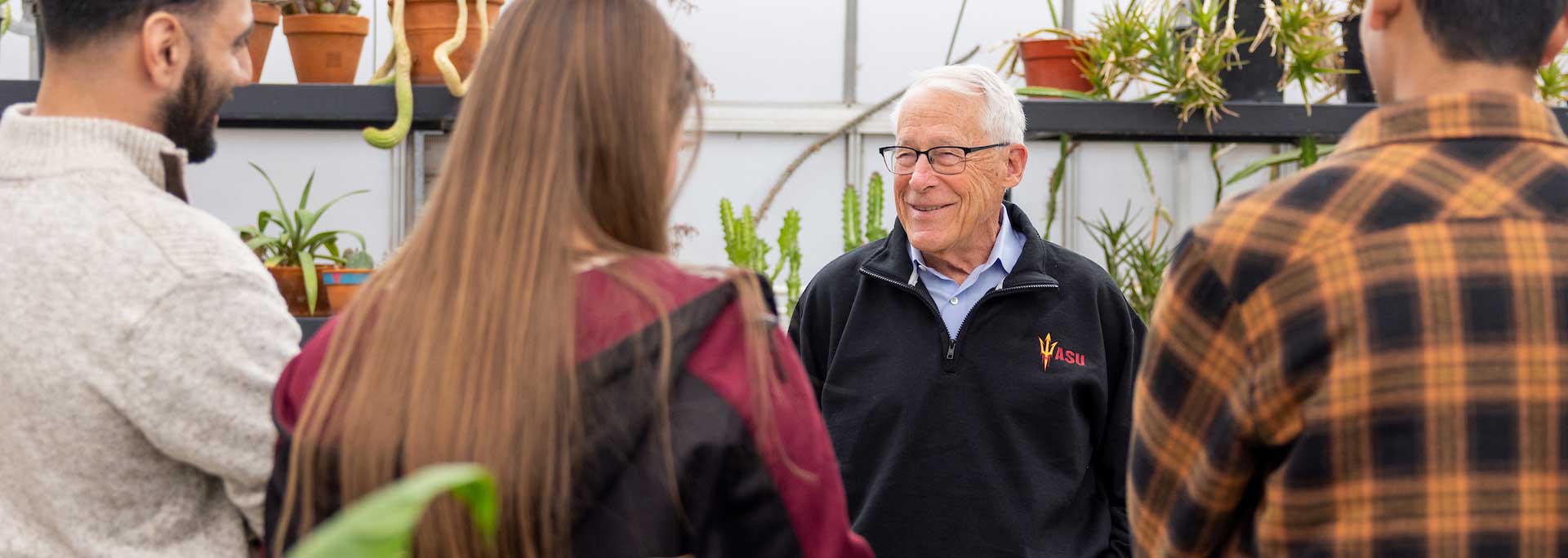 Rob Walton with students