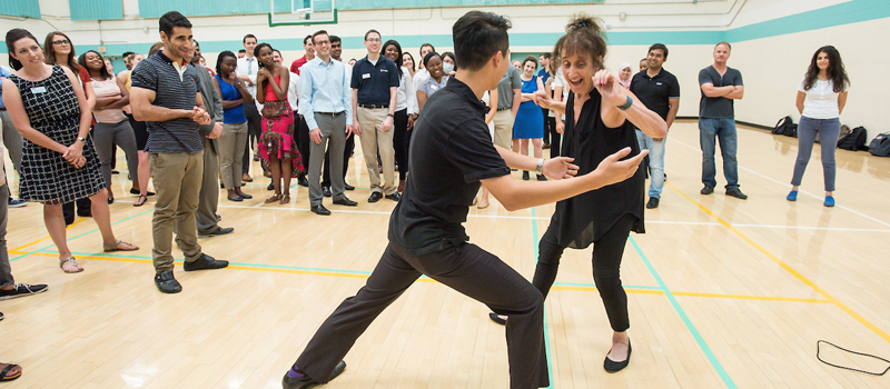 Liz Lerman in dance class.