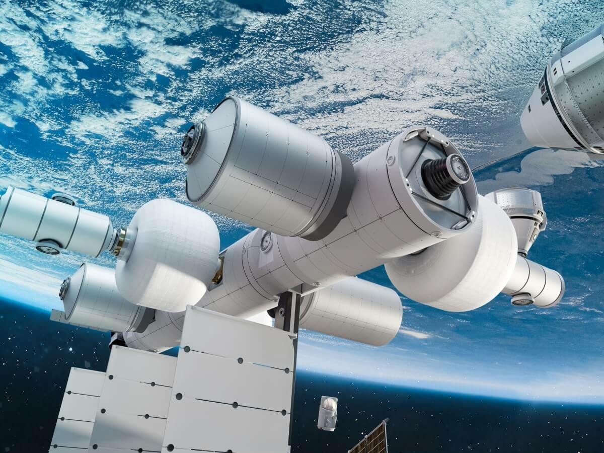 space station with earth in background