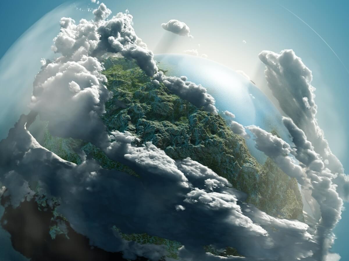 fictional image of green earth